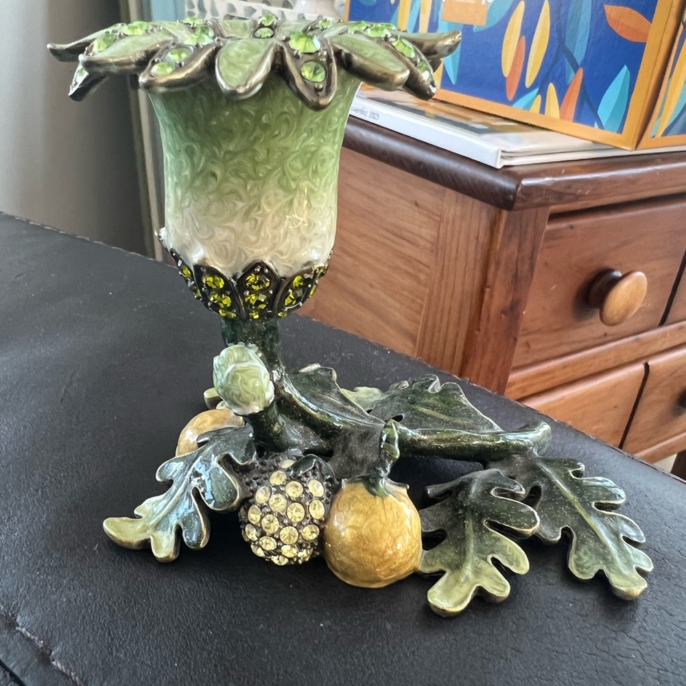 Decorative Green and Yellow Candle Holder